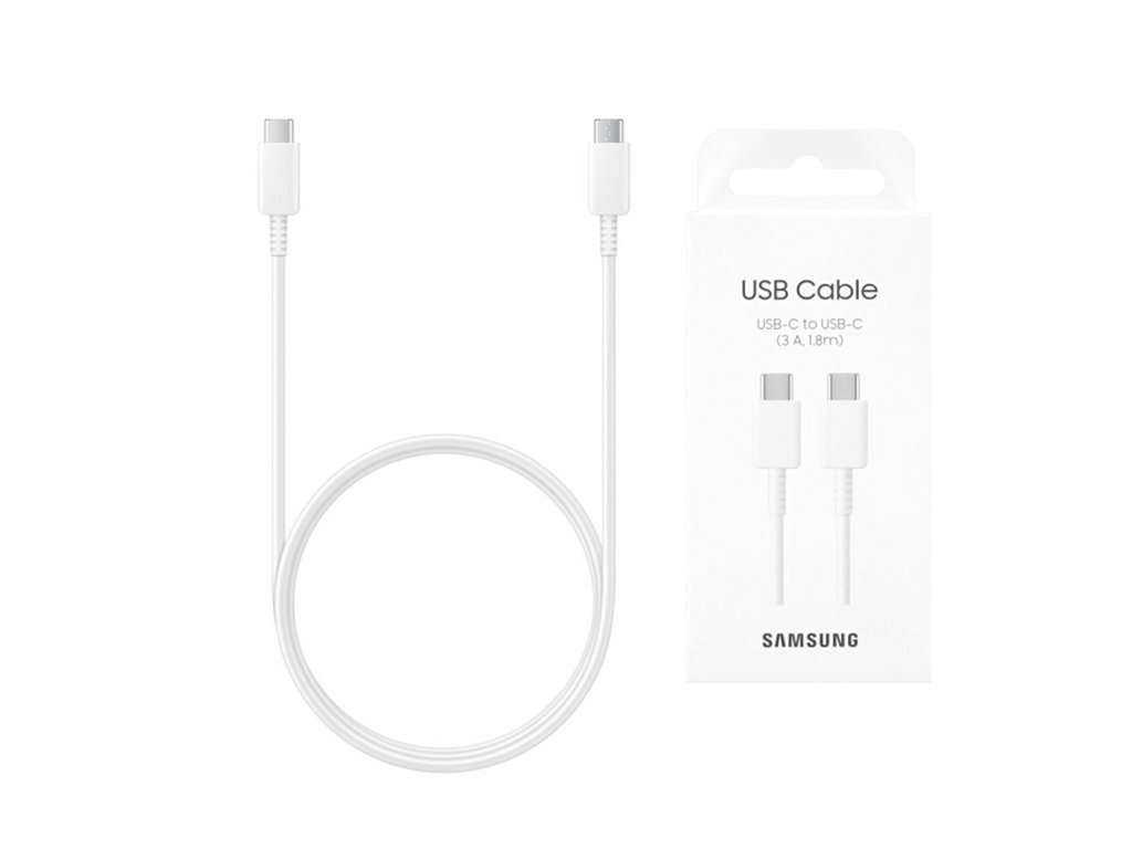 90948 samsung datovy kabel type c na type c rychle nabijanie 3 a 1 8 m biely blister balenie