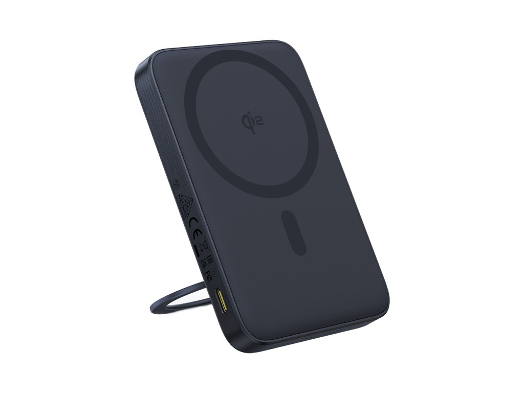103461 baseus picogo power banka type c qi2 rychle nabijanie 20w 5000mah otocny stojan kabel type c cierna