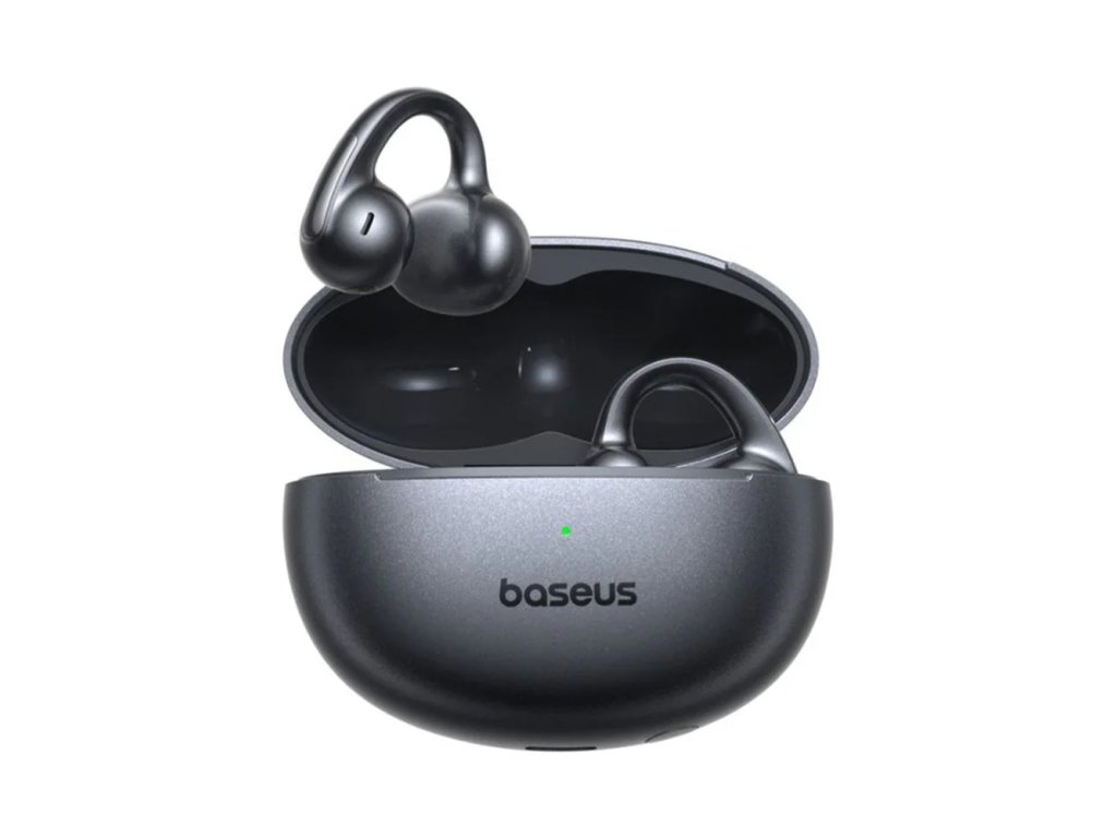 119494 baseus wireless earbuds bowie mc1 pro bezdrotove sluchadla tws bluetooth 6 0 s hi res zvukom multipoint pripojenim a open ear klipovym dizajnom cierne cosmic black