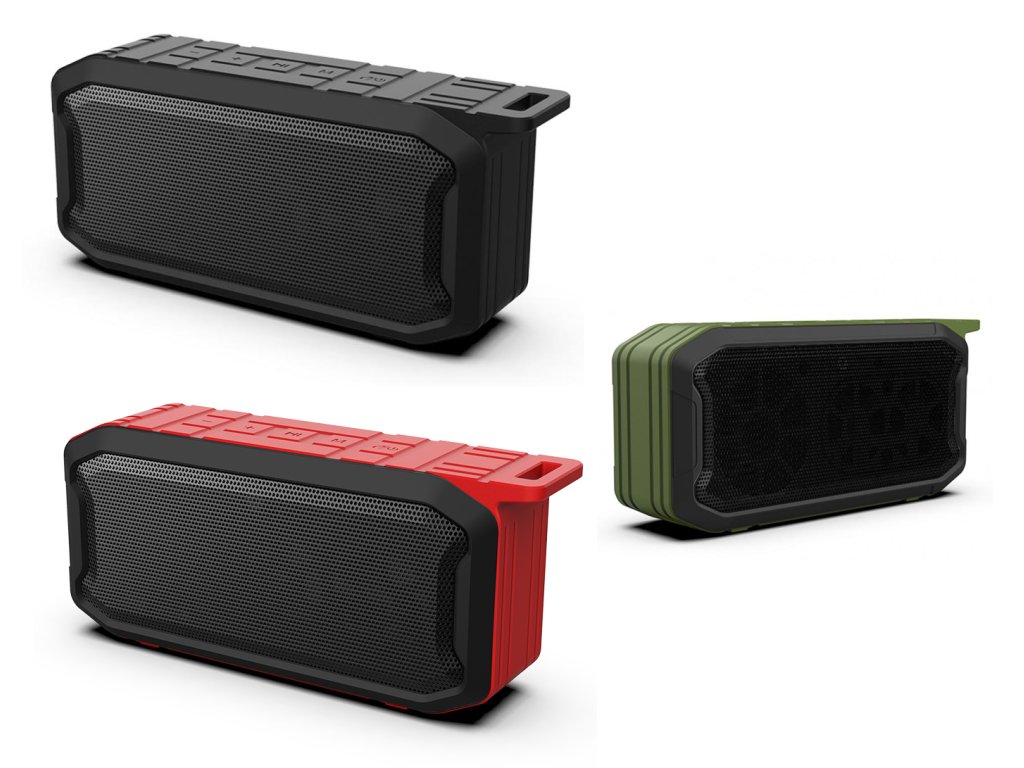 Bluetooth prenosný reproduktor anti-drop s FM, AUX, SD, USB, HandsFree X2 (Barva Černá)