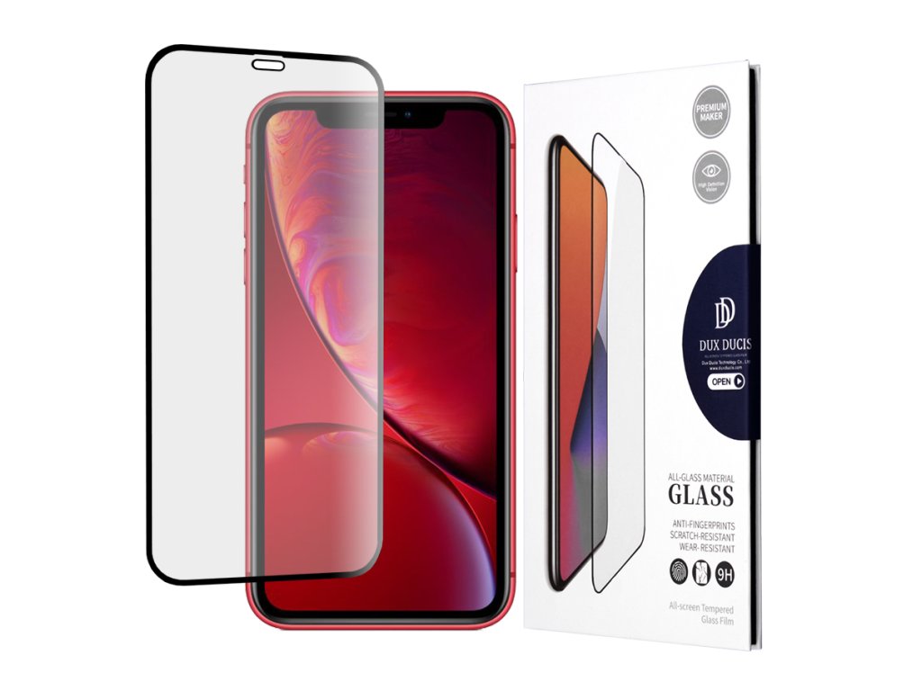 47172 dux ducis tempered glass tvrdene sklo na iphone 11 xr cierny ramik