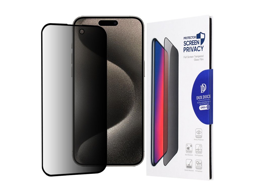 29062 dux ducis temperovane sklo privacy pre iphone 15 pro max cierna