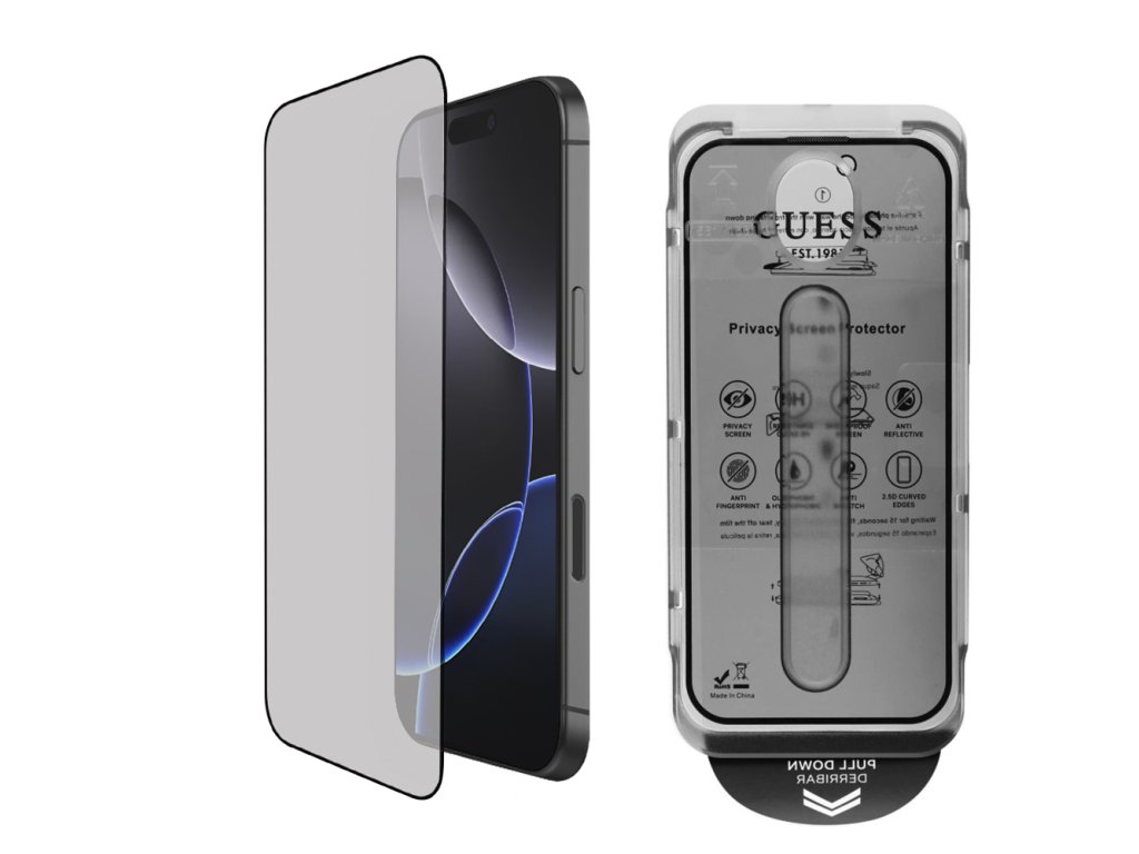 49554 guess privacy 2 5d ochranne sklo na displej gutgp16xbokgcip iphone 16 pro max cierne