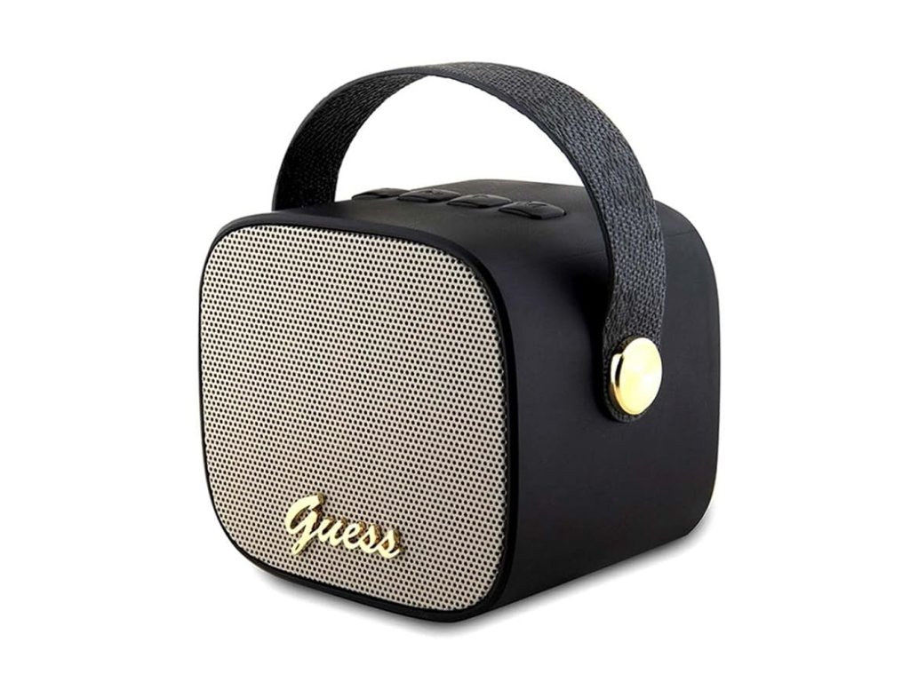 49404 guess wireless speaker pu leather 4g script logo bezdrotovy reproduktor guwsb2p4smk bluetooth 5 3 tws 5w aux tf karta cierny