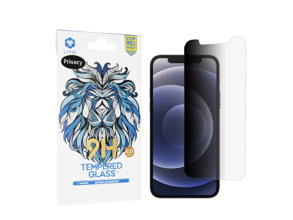 56271 lito 2 5d classic glass tvrdene sklo privacy pre iphone 12 iphone 12 pro cierne okraje