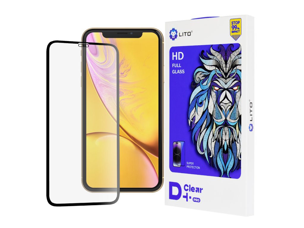 50598 1 lito d pro clear tvrdene sklo pre iphone xr iphone 11 cierne