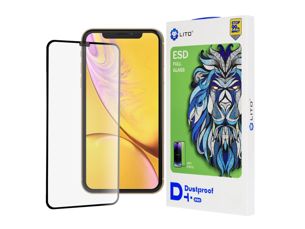 50628 2 lito d pro dustproof tvrdene sklo pre iphone xr iphone 11 cierne