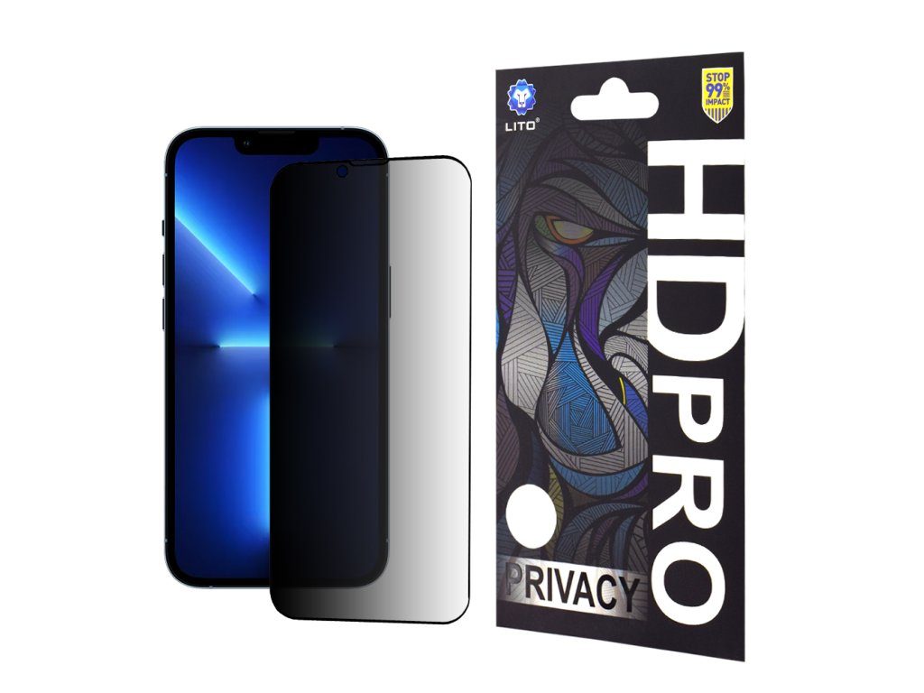 56832 lito tvrdene sklo hd pro privacy pre iphone 13 pro max iphone 14 plus cierne