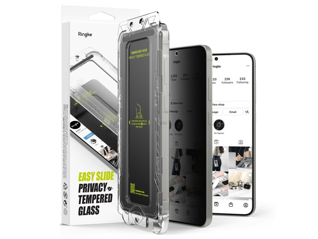 53997 ringke easy slide privacy tempered glass 2 ks tvrdene sklo s ochranou sukromia pre samsung galaxy s25 plus cierne