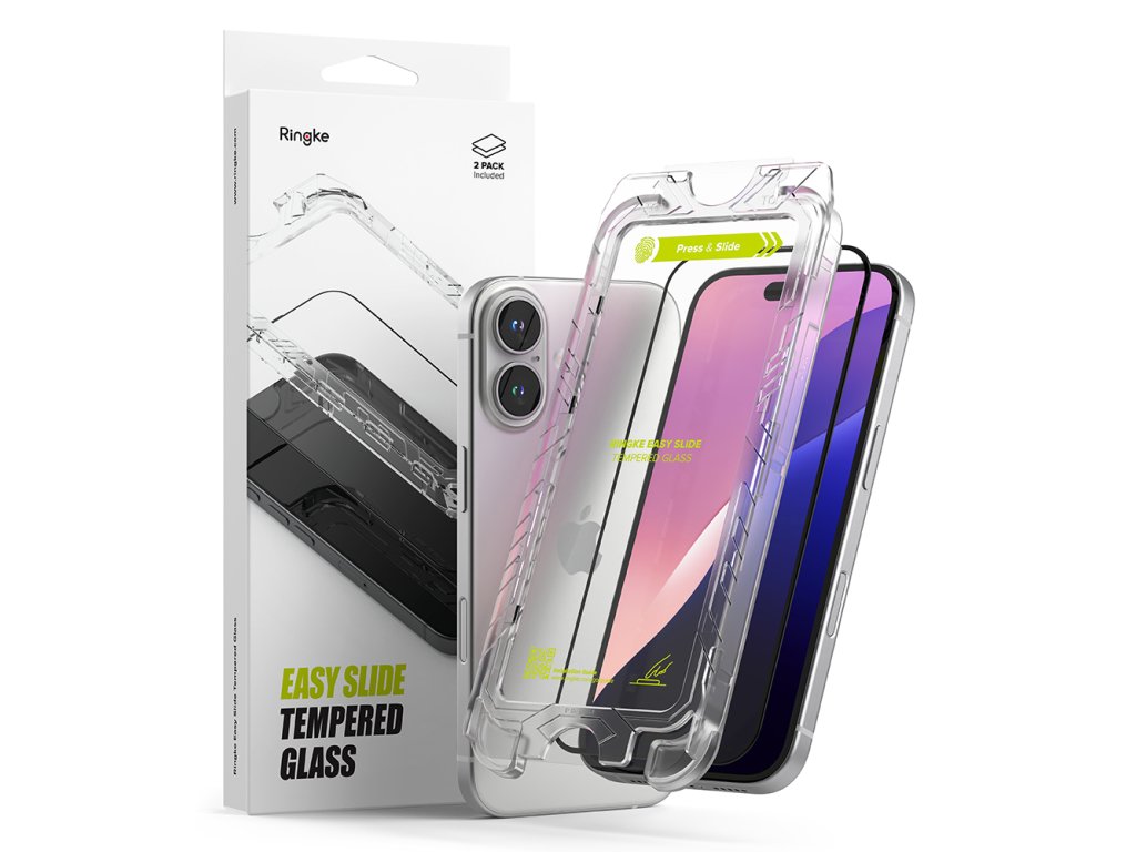 38624 ringke easy slide tempered glass ochranne sklo 2 ks iphone 16 plus iphone 15 plus cire