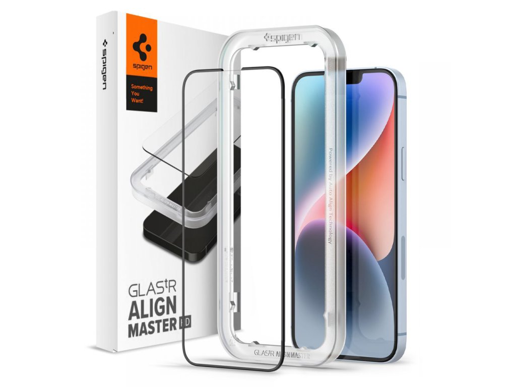 10351 7 spigen glas tr align master ochranne sklo na iphone 13 13 pro 14 cierna