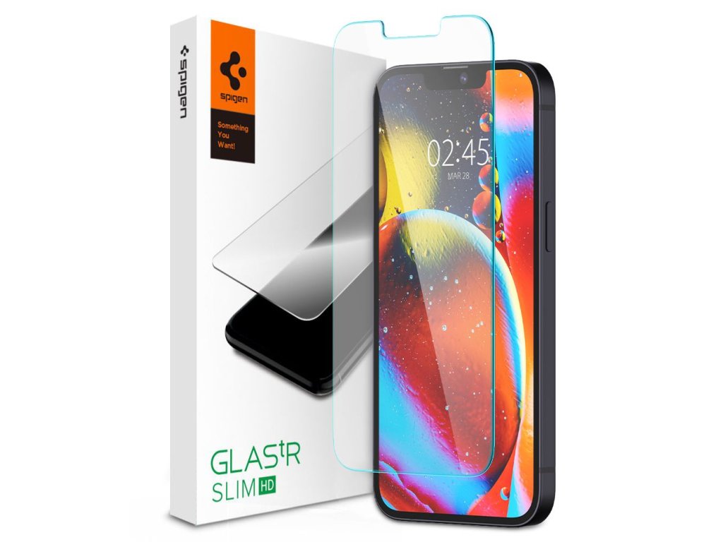 10381 spigen glas tr slim ochranne sklo na iphone 13 pro max 14 plus transparentna