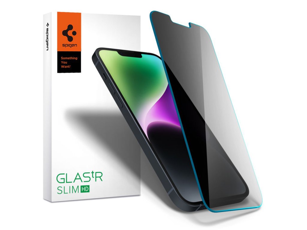 58440 spigen glas tr slim tvrdene sklo privacy pre iphone 13 iphone 13 pro iphone 14 iphone 16e privatne