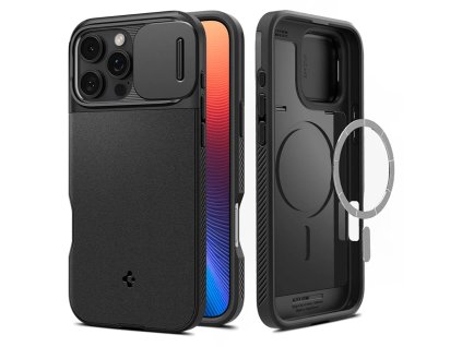 51525 7 spigen optik armor magsafe puzdro pre iphone 16 pro cierne