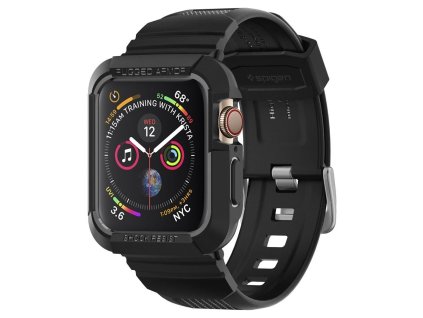 13090 spigen rugged armor pro ochranny obal pre apple watch 4 5 6 7 8 se 44 45 mm cierna
