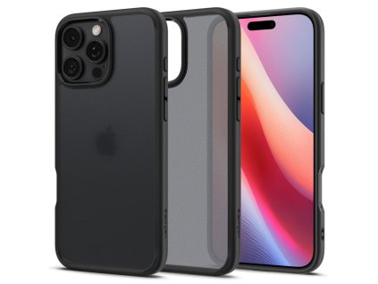 51618 spigen ultra hybrid puzdro pre iphone 16 pro matna cierna frost black