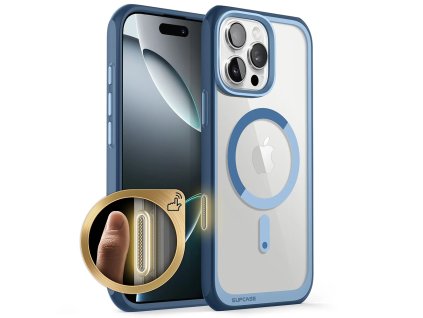 38741 supcase unicorn beetle slim clear magsafe ochranny kryt iphone 16 pro max azurovy