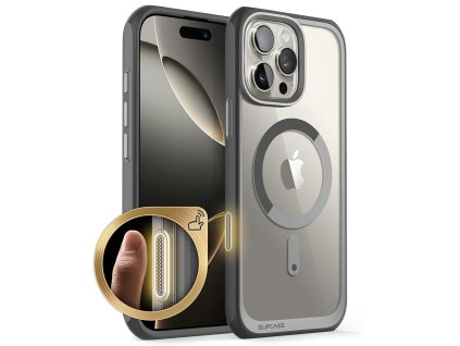 42870 supcase unicorn beetle slim clear magsafe puzdro na iphone 16 pro max siva