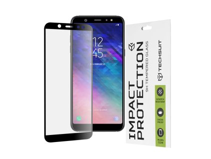 17083 techsuit 111d full cover celopolepene tvrdene sklo samsung galaxy a6 plus 2018 cierna