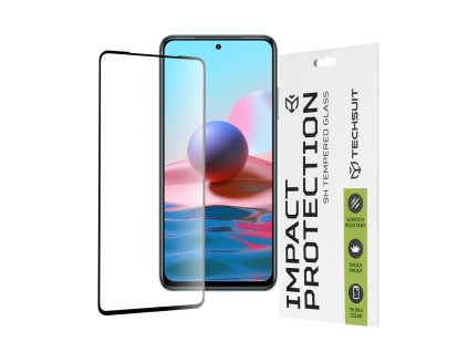 52176 techsuit 111d full cover full glue glass tvrdene sklo pre xiaomi redmi note 10 4g note 10s poco m5s cierne black