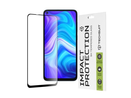 52170 techsuit 111d full cover full glue glass tvrdene sklo pre xiaomi redmi note 9 redmi 10x 4g cierne black