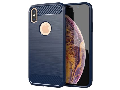 37582 7 techsuit carbon silicone ochranne puzdro pre iphone xs max modre