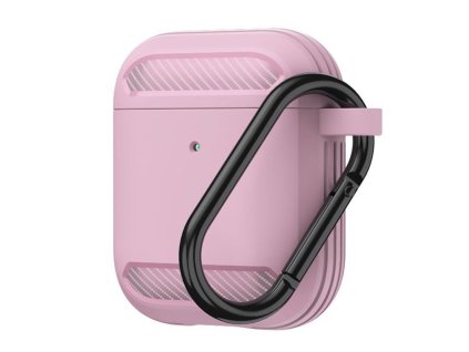 51768 techsuit carbon silicone puzdro pre airpods 1 airpods 2 ruzove