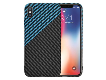 50907 techsuit carbonite fibershell puzdro pre iphone x xs modre blue pulse