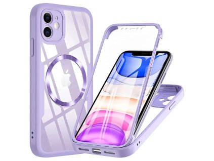 51237 techsuit colorverse 360 magsafe series puzdro ochranne sklo pre iphone 11 fialove
