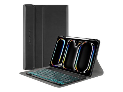47733 techsuit cozytab case s drziakom na pero rgb bezdrotova magneticka klavesnica puzdro na ipad pro 11 2024 cierna