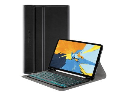 38171 techsuit cozytab ochranne puzdro s drziakom na ceruzku rgb klavesnicou ipad pro 11 2018 2020 2021 2022 cierne