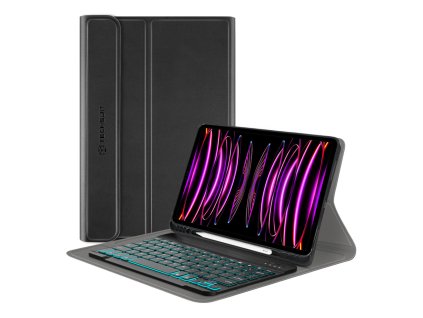38165 techsuit cozytab ochranne puzdro s drziakom na ceruzku rgb klavesnicou ipad pro 12 9 2018 2020 2021 2022 air 13 2024 cierne