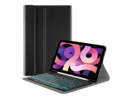 32023 techsuit cozytab puzdro s drziakom na pero rgb klavesnicou ipad air 4 2020 air 5 2022 air 11 2024 cierne