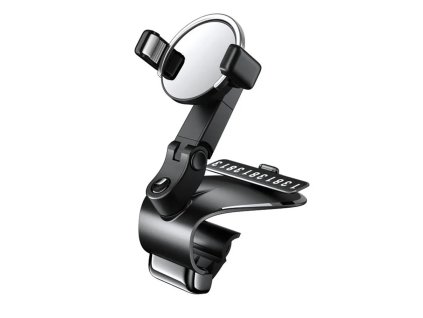28597 techsuit drziak do auta s parkovacim cislom s120 upinacia svorka viacnasobne otacanie pod uhlom pre pristrojovu dosku cierny