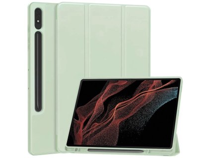 32080 techsuit flex trifold ochranne puzdro s drziakom na pero samsung galaxy tab s8 ultra matcha zelena