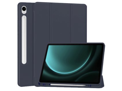35449 techsuit flex trifold puzdro s drziakom na ceruzku samsung galaxy tab s9 fe tmavomodre