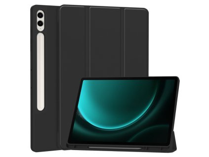 35470 techsuit flex trifold puzdro s drziakom na ceruzku samsung galaxy tab s9 fe plus cierne