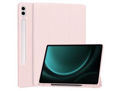35473 5 techsuit flex trifold puzdro s drziakom na ceruzku samsung galaxy tab s9 fe plus ruzove