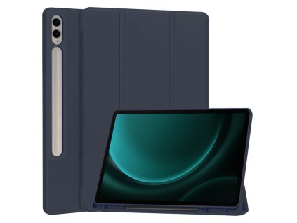 35482 techsuit flex trifold puzdro s drziakom na ceruzku samsung galaxy tab s9 fe plus tmavomodre