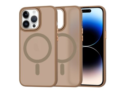 51810 techsuit halofrost magsafe series puzdro pre iphone 14 pro pieskovohnede sandstone brown