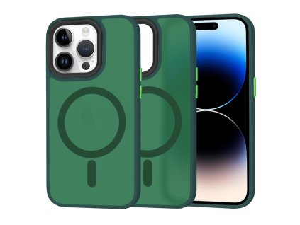 50433 techsuit halofrost magsafe series puzdro pre iphone 14 pro tmavozelene midnight green