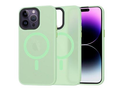 50457 techsuit halofrost magsafe series puzdro pre iphone 14 pro max svetlozelene light green