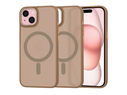 51816 techsuit halofrost magsafe series puzdro pre iphone 15 pieskovohnede sandstone brown