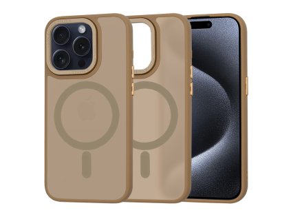 51819 techsuit halofrost magsafe series puzdro pre iphone 15 pro pieskovohnede sandstone brown