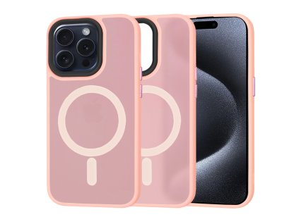 50481 techsuit halofrost magsafe series puzdro pre iphone 15 pro ruzove pink
