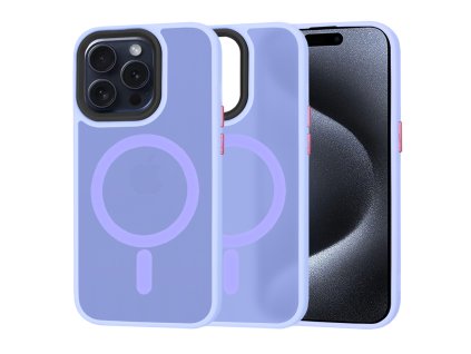 50505 techsuit halofrost magsafe series puzdro pre iphone 15 pro svetlofialove light purple