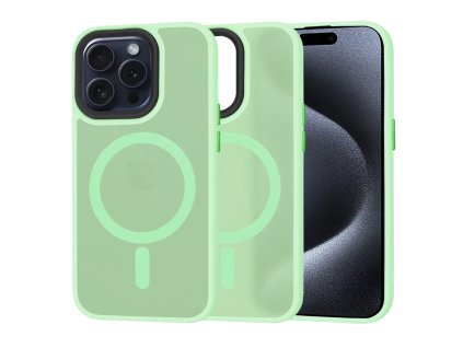 50499 techsuit halofrost magsafe series puzdro pre iphone 15 pro svetlozelene light green