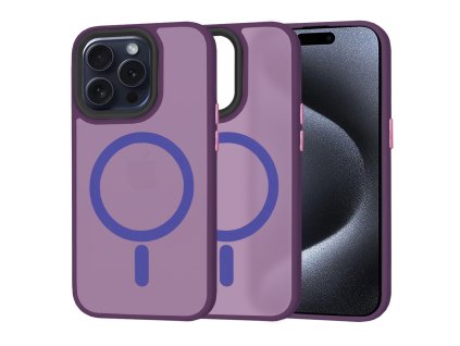 50502 techsuit halofrost magsafe series puzdro pre iphone 15 pro tmavofialove deep purple