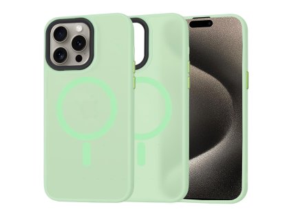 50520 techsuit halofrost magsafe series puzdro pre iphone 15 pro max svetlozelene light green