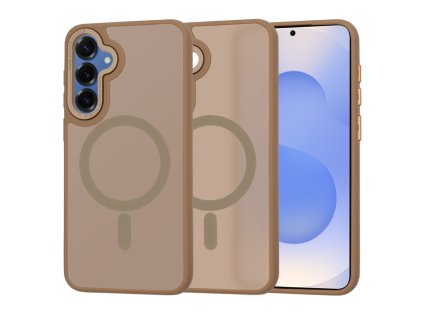 52881 5 techsuit halofrost magsafe series puzdro pre samsung galaxy s25 pieskovohnede sandstone brown